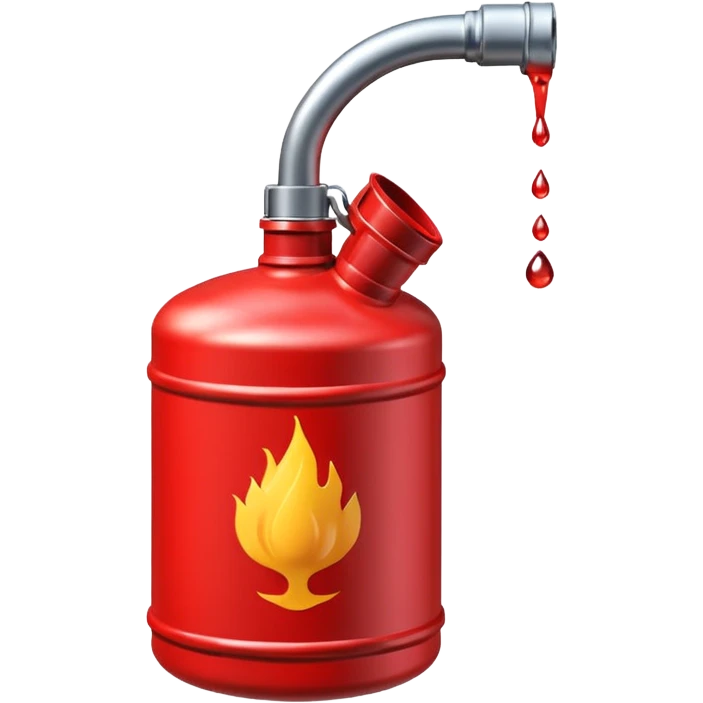 red gasoline canister plain pouring drops of diesel no fire emoji