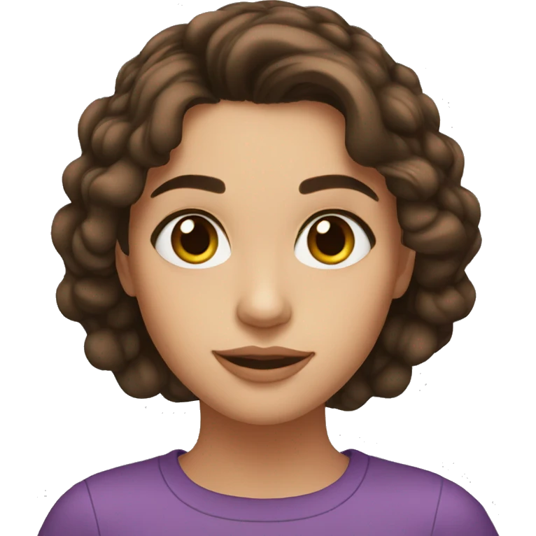 Brunette girl hazel eyes emoji