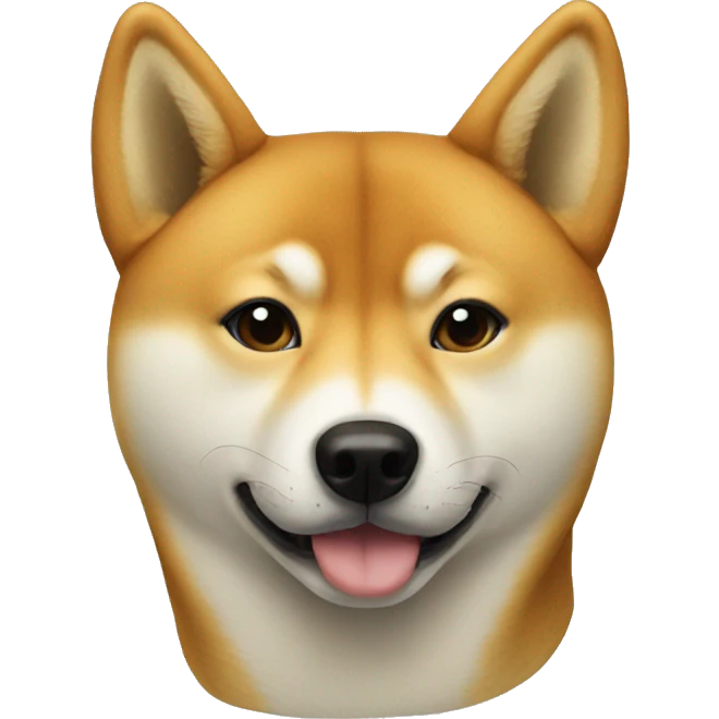 full-face portrait of shiba in hoodi. emoji