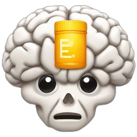 brain with a bar of energy low emoji
