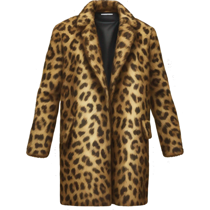 photorealistic Yves Salomon Leopard-Print Coat emoji