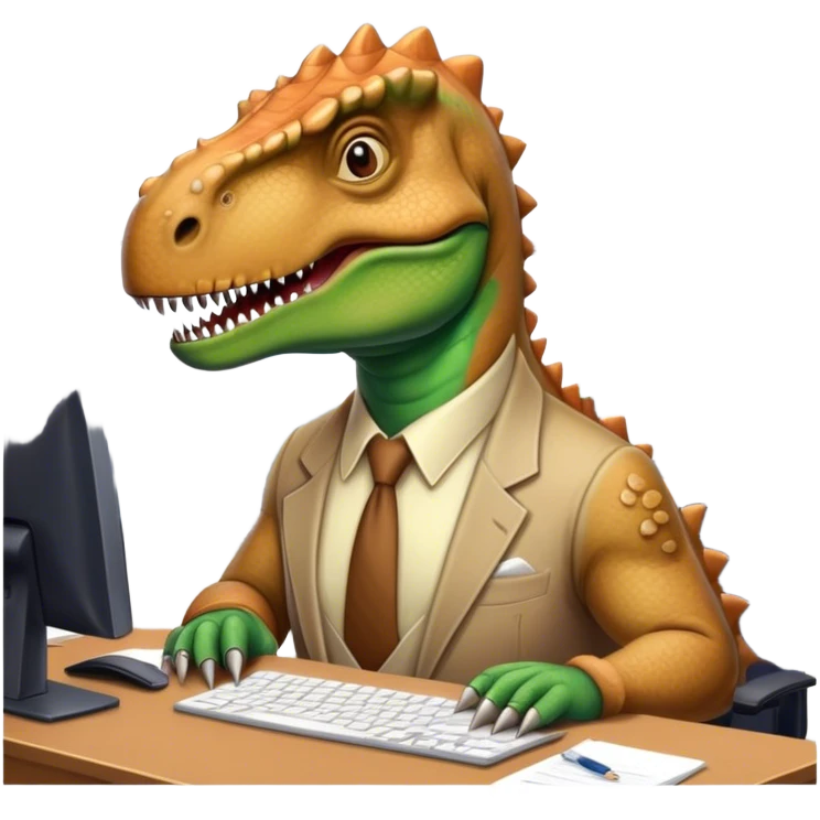 old dinosaurs working in an office emoji