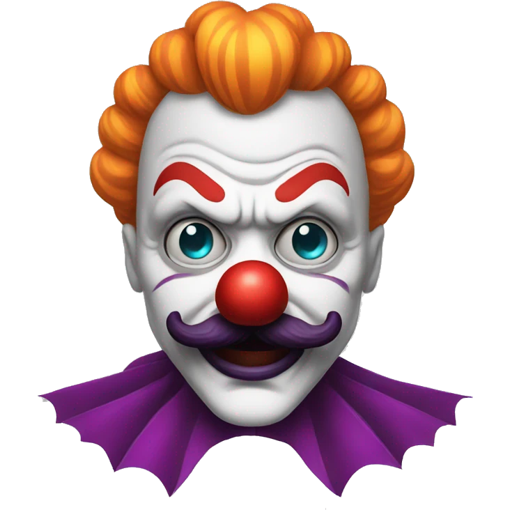 evil clown with cool mustache emoji
