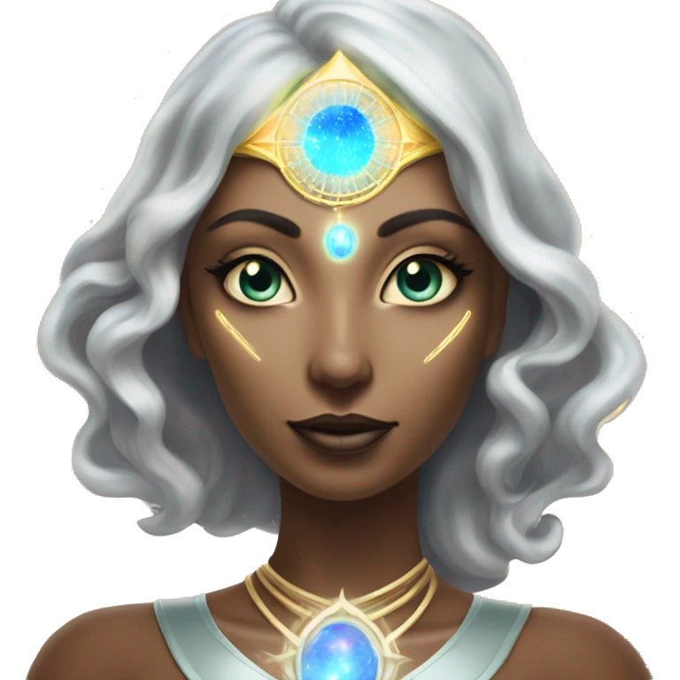 Pleiadian radiant glowing diva woman female third eye emoji