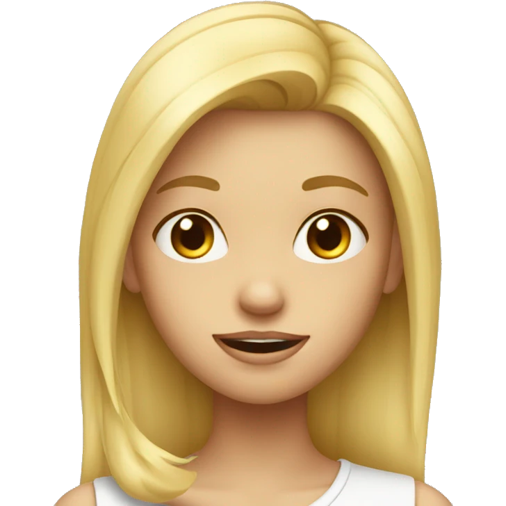 blond girl making a weird face emoji