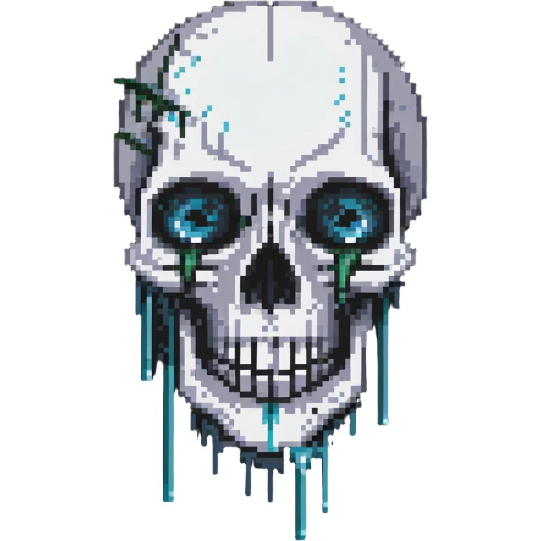 crying skull, tears flowing from eye sockets emoji