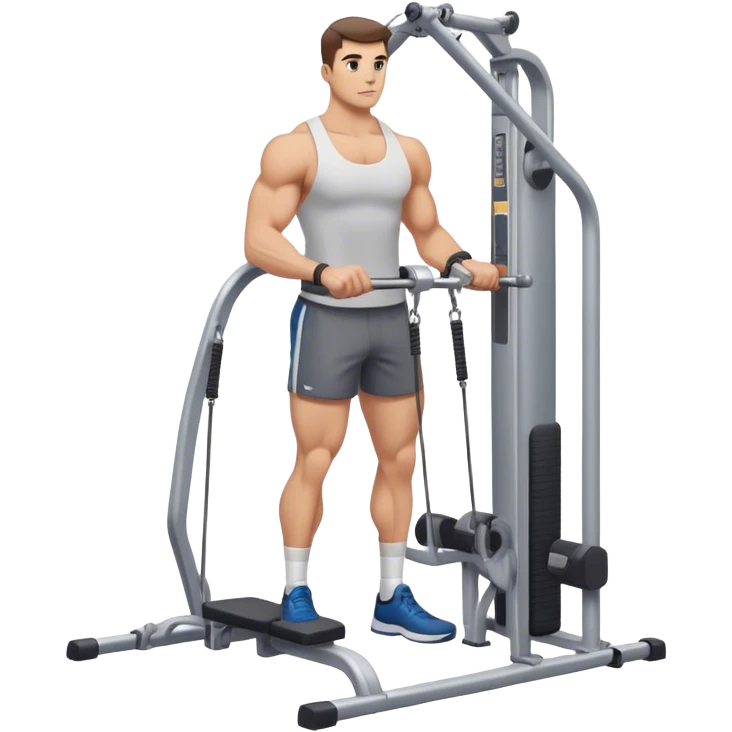 gym cable machine standing exercise emoji
