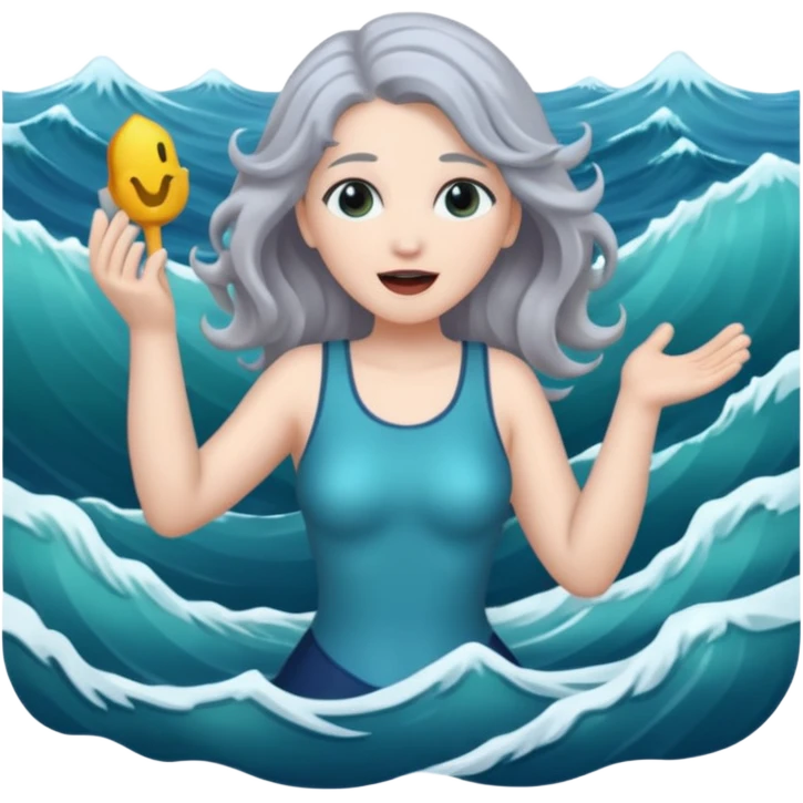 mythological siren gray hair emoji