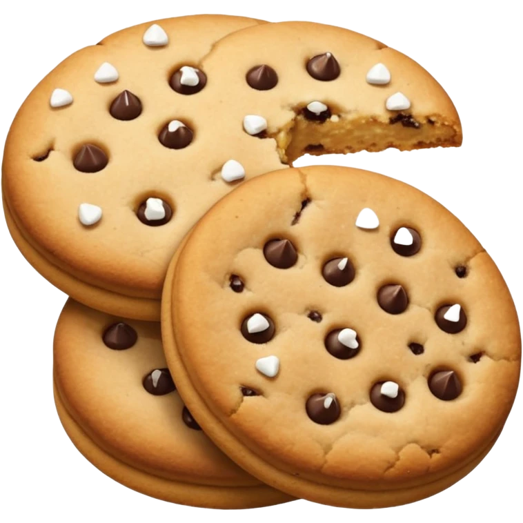 a pair of cookies without Chocolate emoji