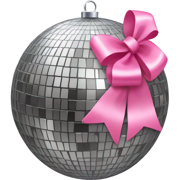 disco ball with a pink bow emoji