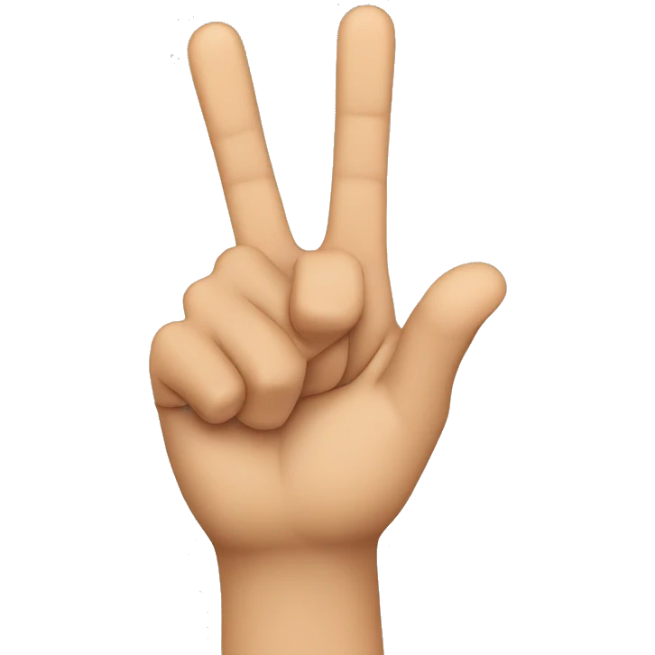 A hand with two fingers extended in a V shape, the index and middle fingers. 
 emoji