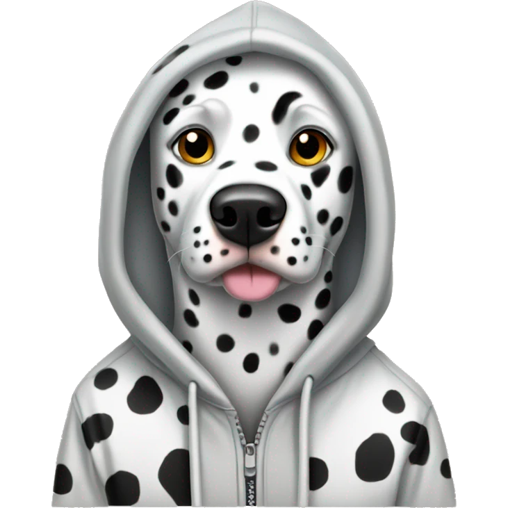 dalmatian wearing a hoodie emoji