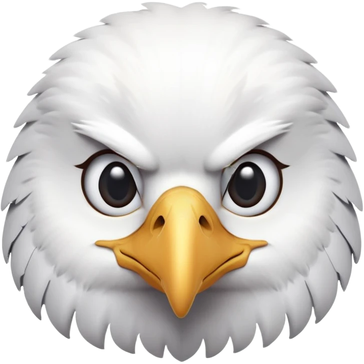 cinematic-cute-american-eagle-portrait-emoji,-head-tilted-playfully-and-inquisitively,-featuring-a-streamlined-form-with-a-subtle-blend-of-dark-and-white-plumage-and-round,-sparkling-eyes-full-of-spirited-charm,-simplified-yet-irresistible emoji