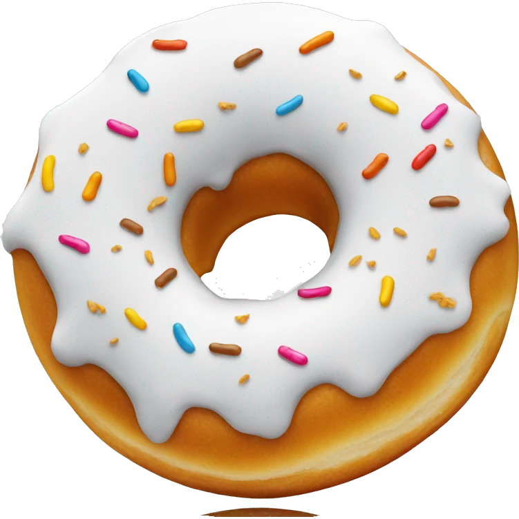 Donut in white glaze emoji