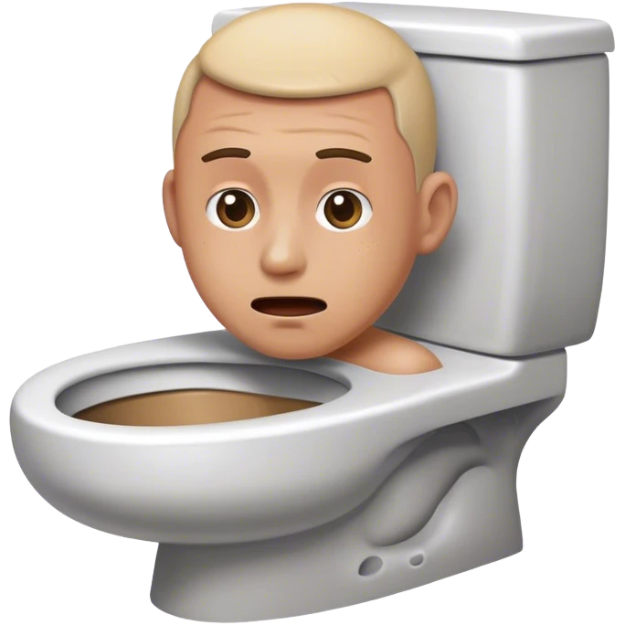 Man head coming out of toilet  emoji