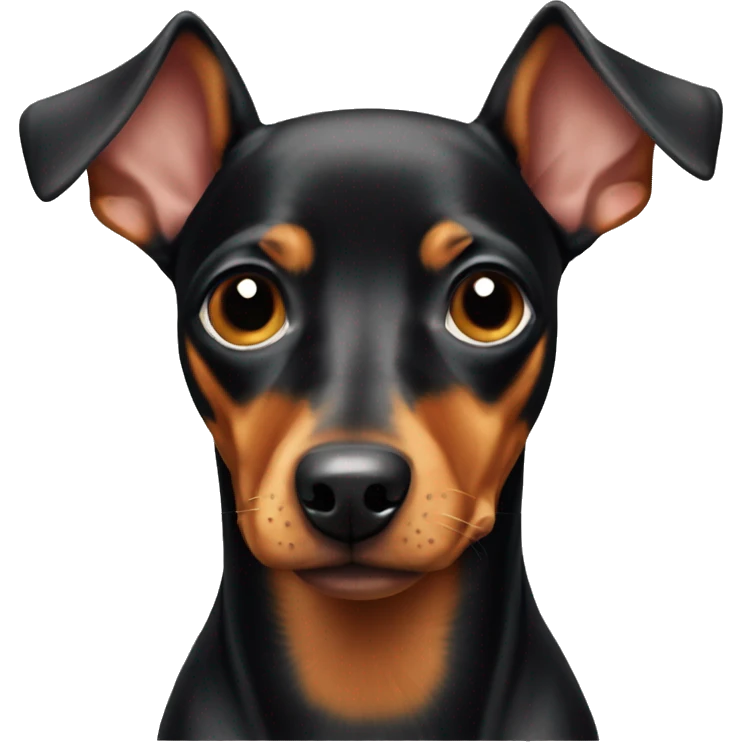 Miniature pinscher dog with a very long nose emoji