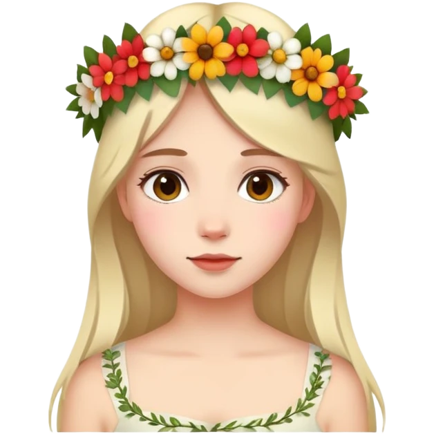 Girl with flower crown emoji