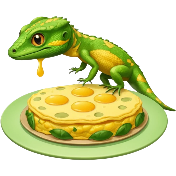lizard eating omelette emoji