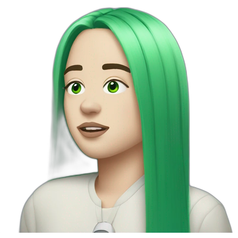 Billie Eilish Green hair emoji
