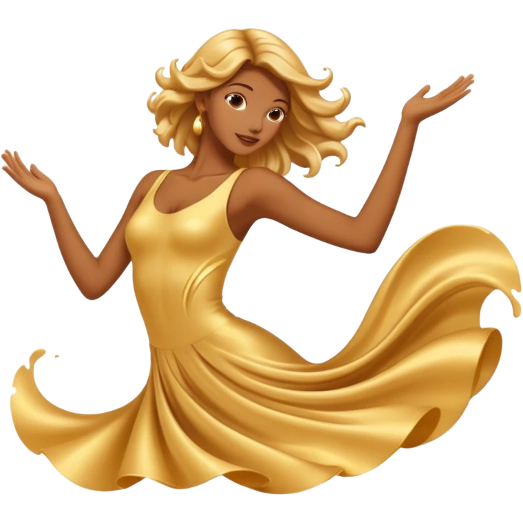Golden liquid around the dancing hands emoji