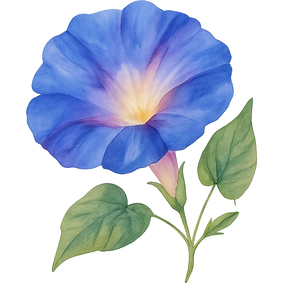 watercolor style morning glory flower emoji