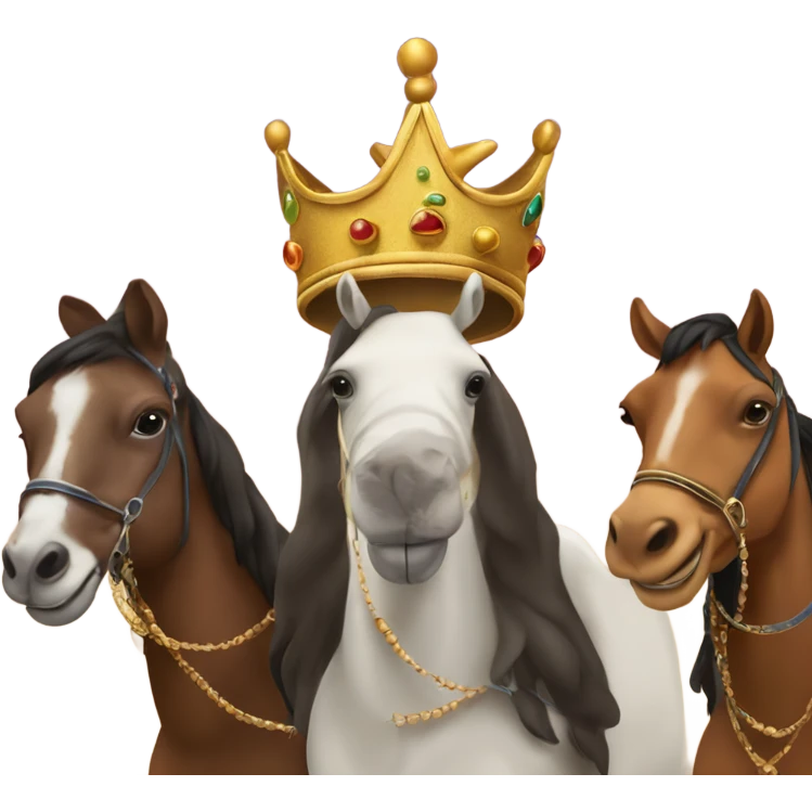 Los tres Reyes Magos montados en sus camellos emoji