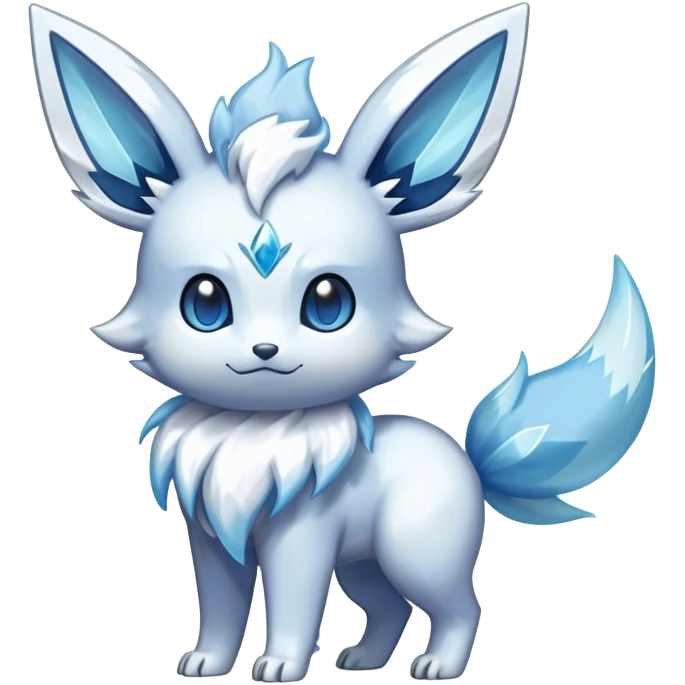 Shiny-Eeveelution-Cute-Fakemon-Ice-Pokémon-fusion full body emoji