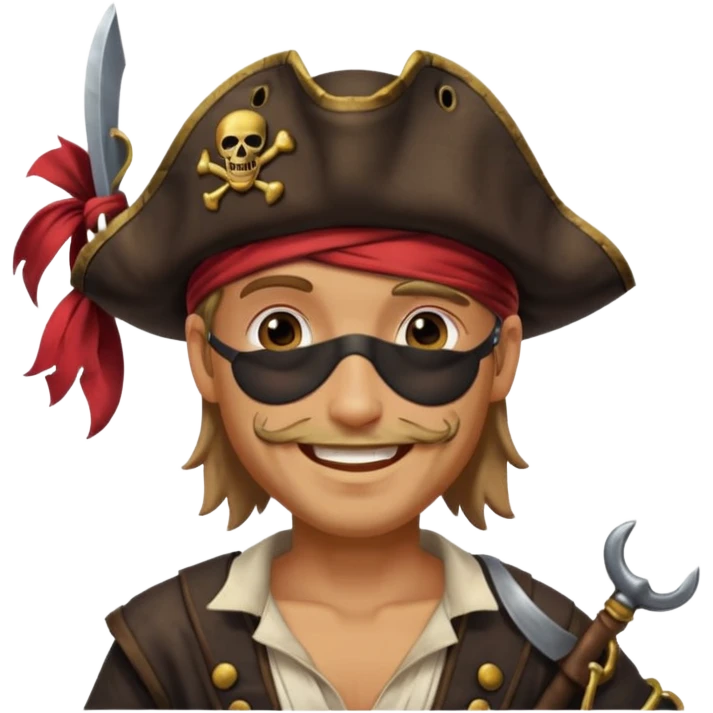 Caricatura un pirata que da el okay emoji