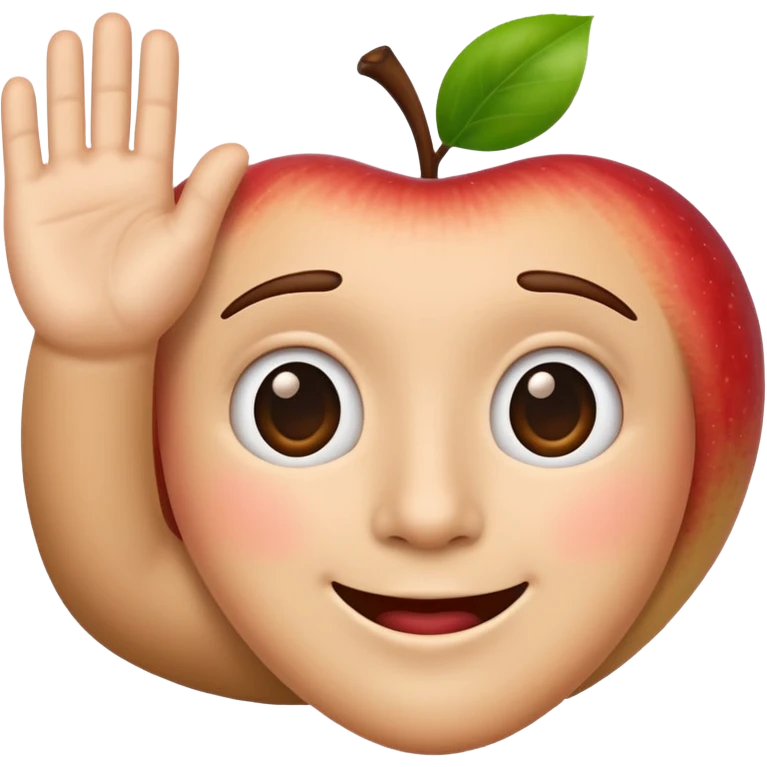 realistic waving hand emoji, highly detailed, closely resembling the real Apple emoji style emoji