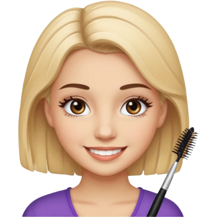 Девушка лашмейкер улыбается emoji