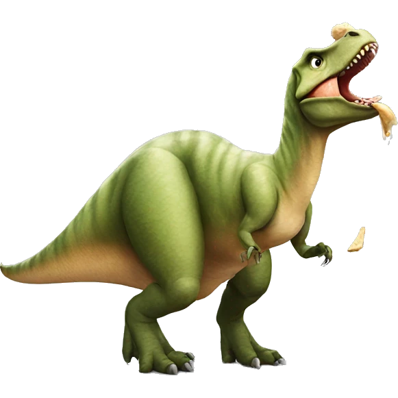 Dinosaur eating chicken  emoji
