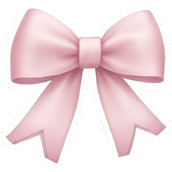 light pink ribbon bow emoji