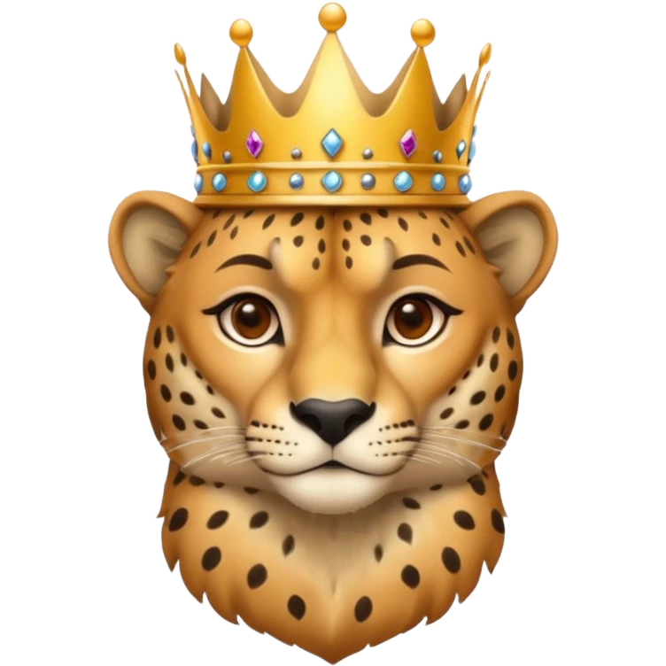 cheetah king with crown emoji