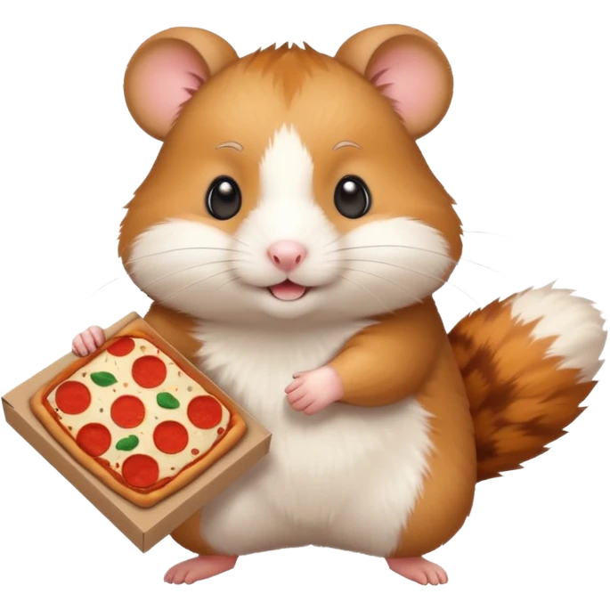 Hamster deliver pizza box emoji