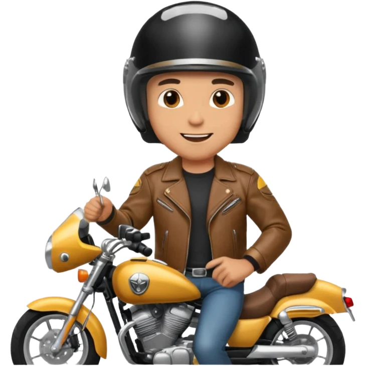 happy man riding a  motorcycle emoji