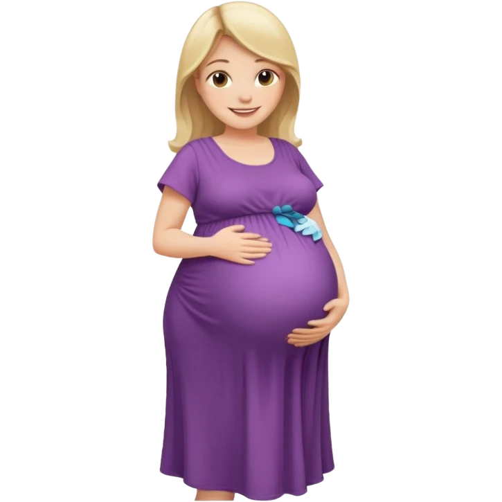 heavily pregnant woman with very large overdue belly emoji