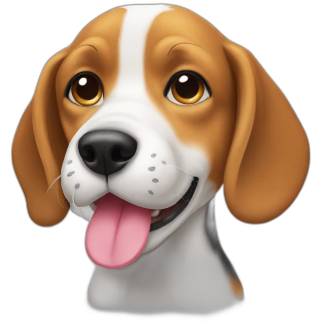 Beagle licking paws emoji