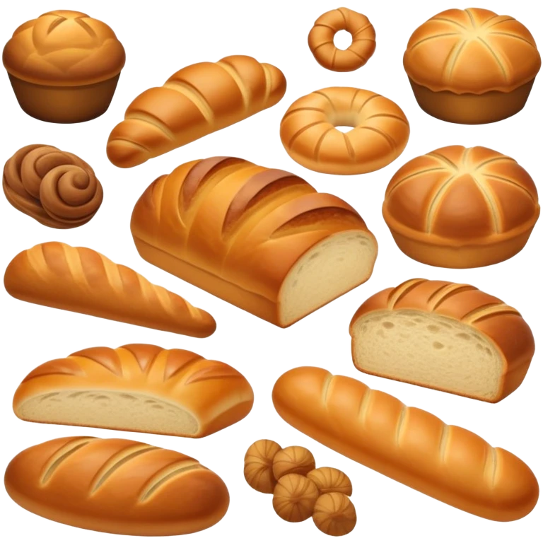 assorted bread and bakery items emoji