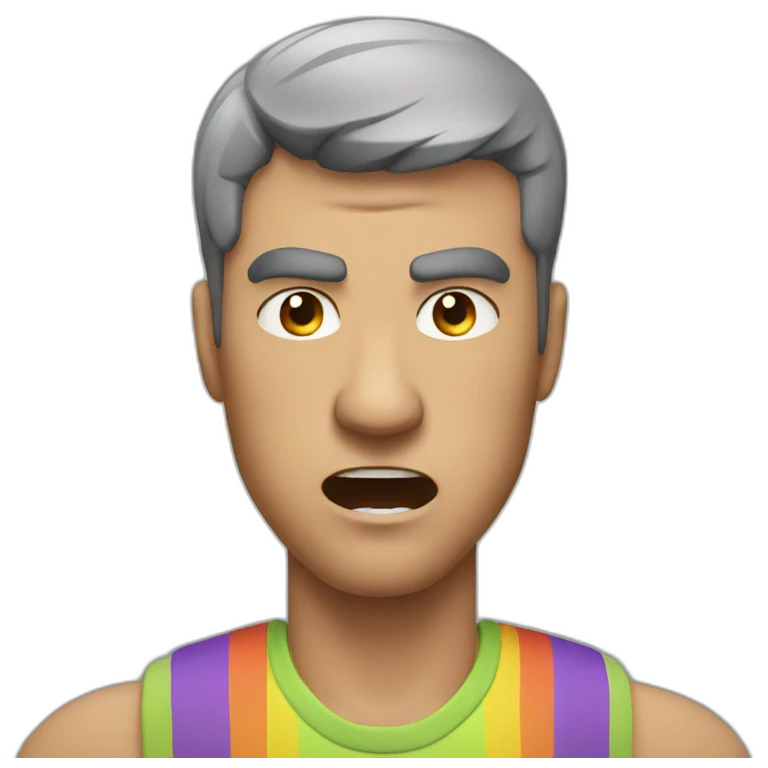 Gay man who is angry and is about to slap someone emoji