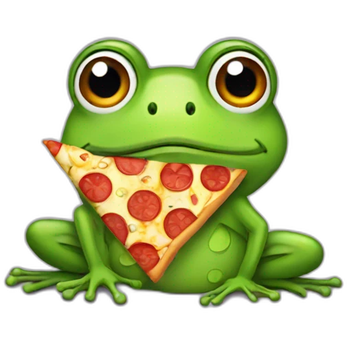 Frog with pizza emoji