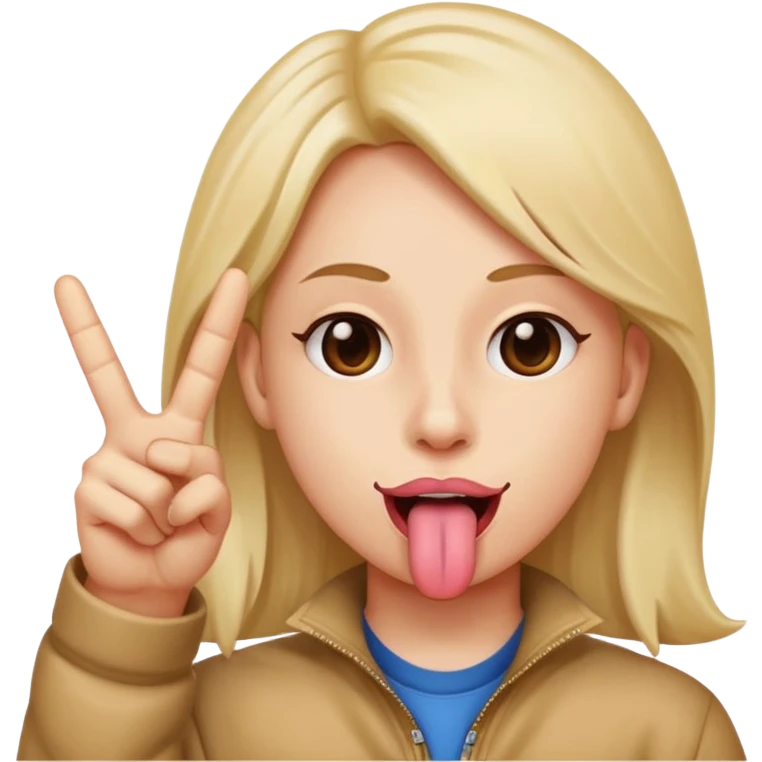 Tongue out peace sign emoji