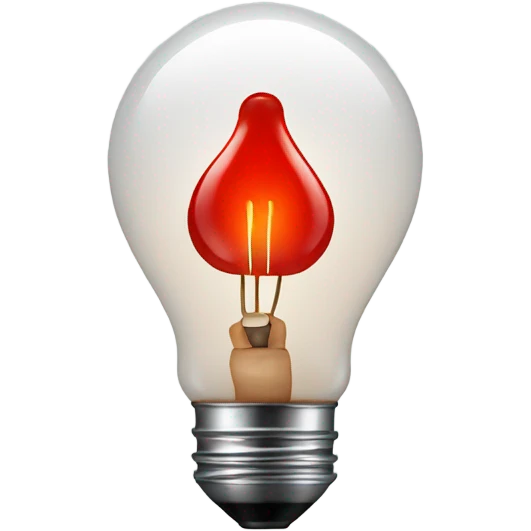 A red bulb nervous emoji