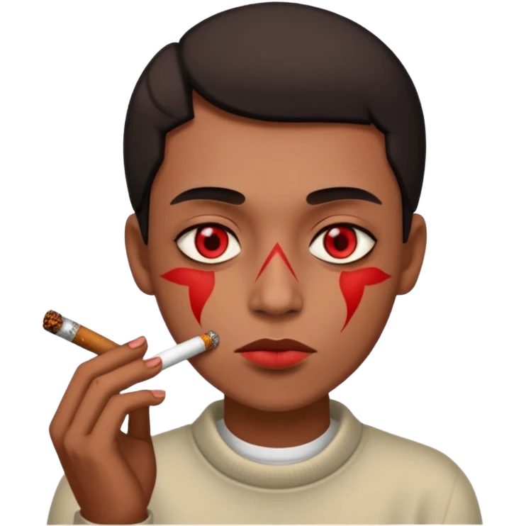 Smoking a blunt with red eyes  emoji