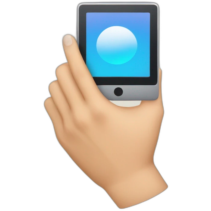 mano apunta a la pantalla emoji