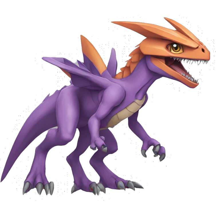  Cool Edgy Digimon-Fakemon-Raptor-Genesect-Reptile full body emoji