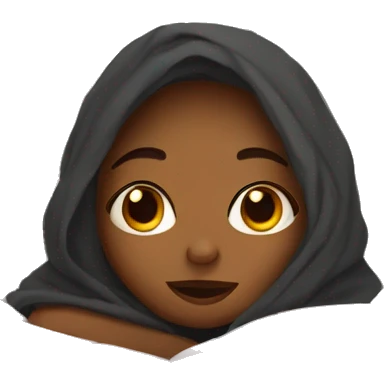 girl snuggled in blankets in bed  emoji