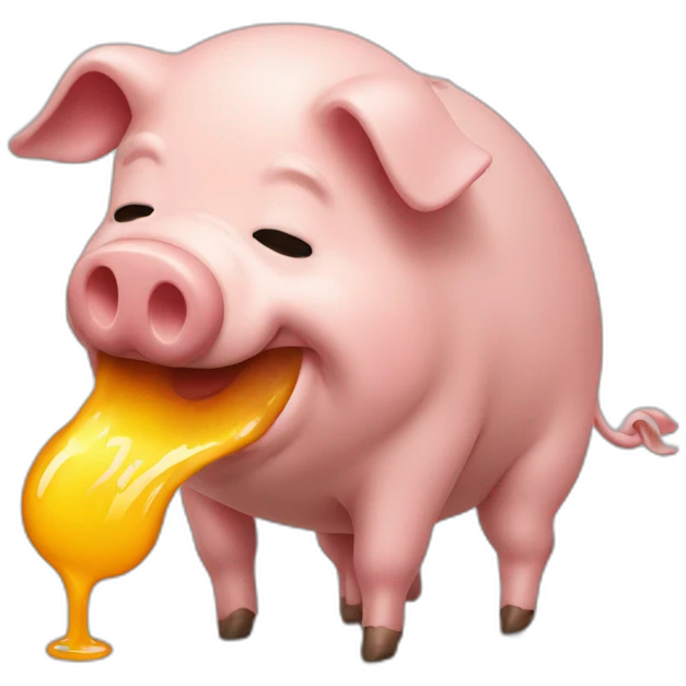 pig melting at work emoji