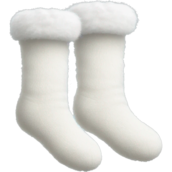 pair of white fluffy socks emoji