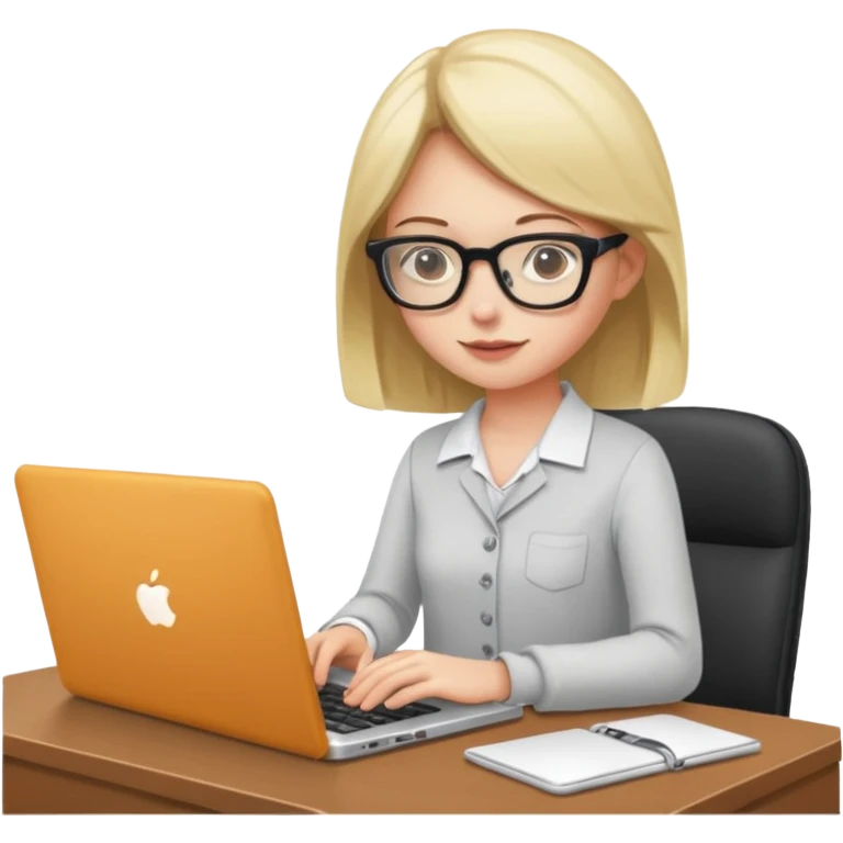 GIRL WORKING IN OFFICE WITH LAPTOP emoji
