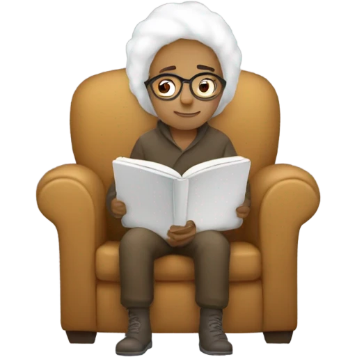 White cozy reading emoji